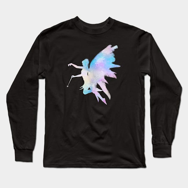 Cute Watercolor Fairy Long Sleeve T-Shirt by CoastalDesignStudios